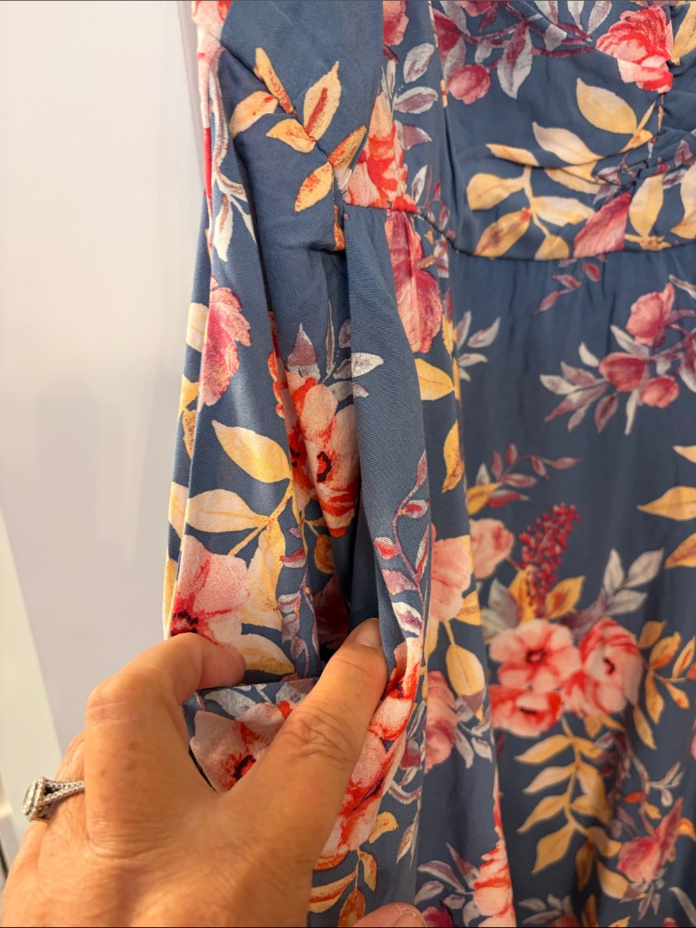 torrid Blue Floral Dress with Pink & Coral Blooms - Picture 3 of 5
